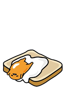 sleepy egg falling of toast