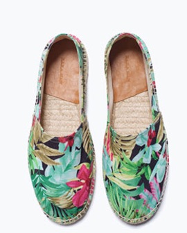 a floral pair of shoes